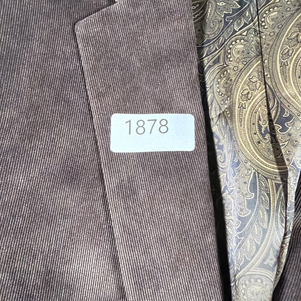 Chaps Mens‎ Corduroy Blazer 42L Brown Suade Paisley Lining Sport Coat Jacket - Picture 10 of 10